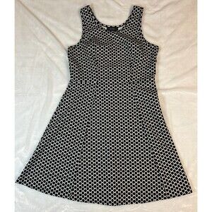 Karen Kane Tank Flair Dress Womens XL Black & White Geometric Sleeveless Stretch